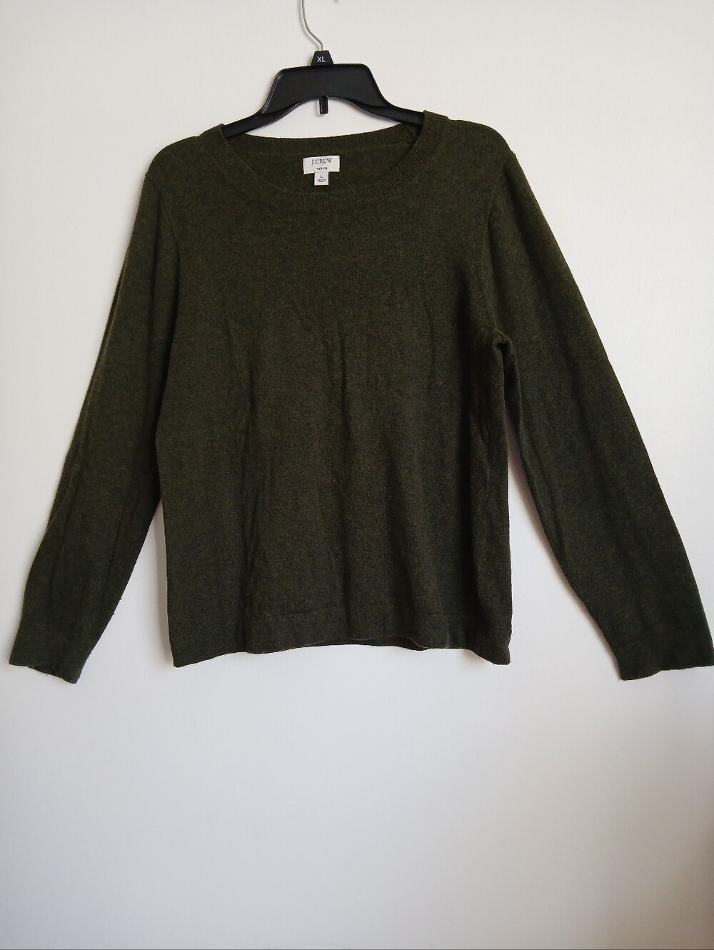 J Crew Factory "Teddie" Green Wool Blend Sweater Size Large